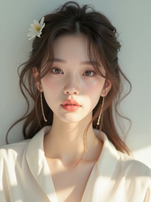 꽃을 꽂은 여성의 초상