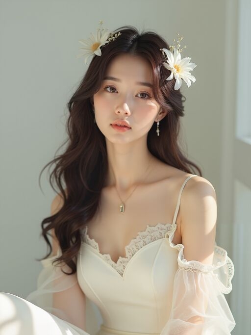 꽃을 꽂은 여성의 초상