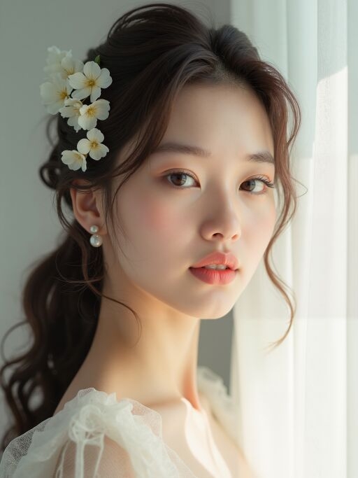 꽃을 꽂은 여성의 초상