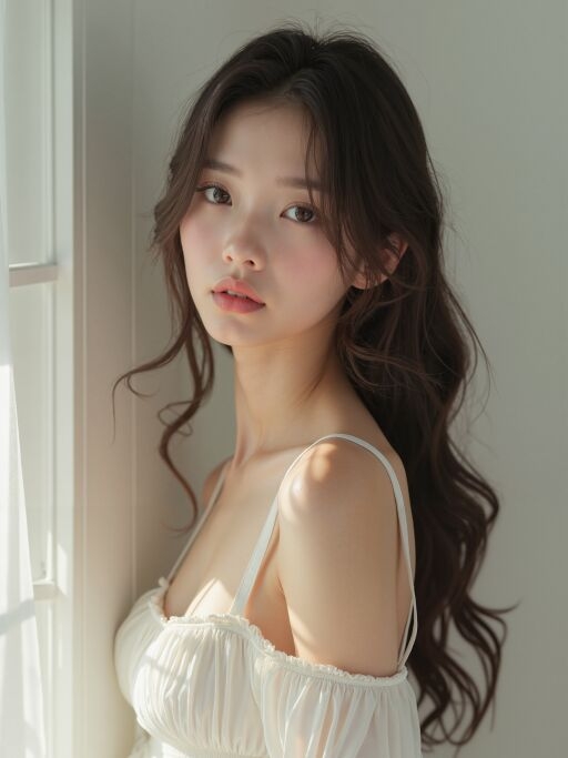 청순한 분위기의 여성