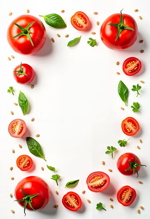 토마토와 잎사귀 프레임