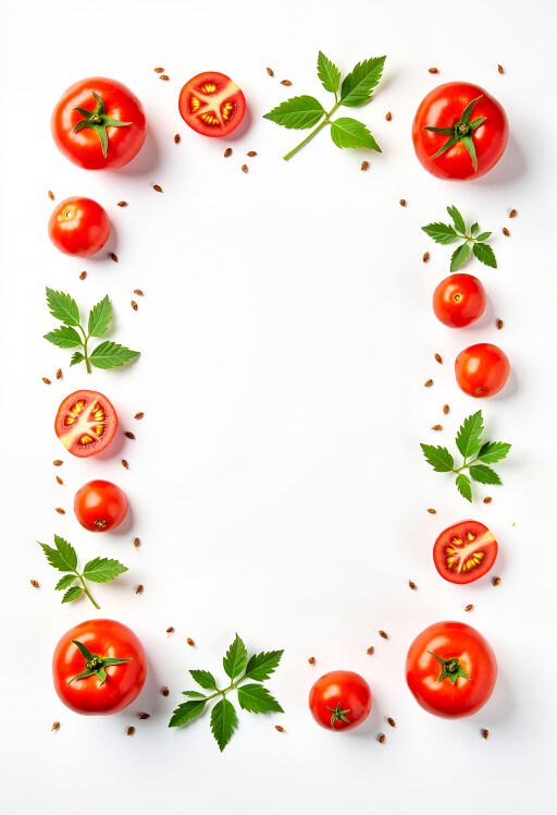 토마토와 잎사귀 프레임