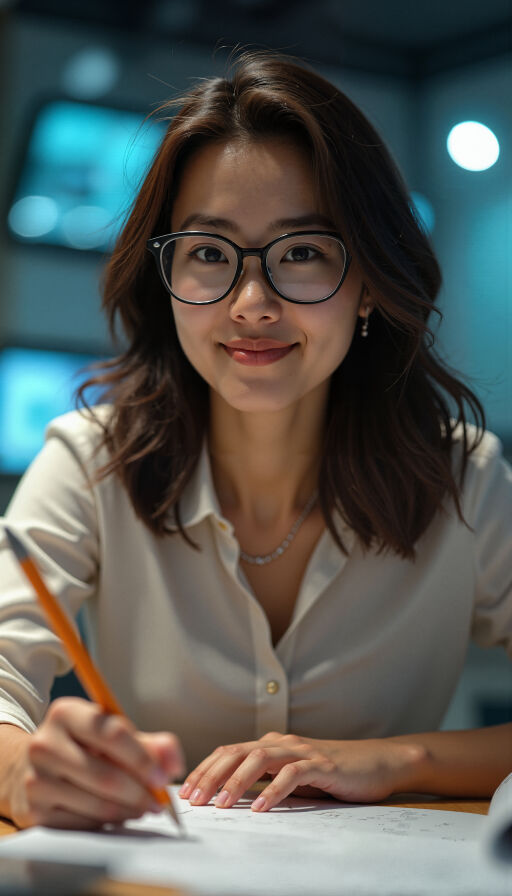 실내에서 메모하는 사람