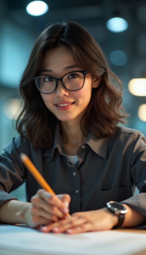 실내에서 메모하는 사람