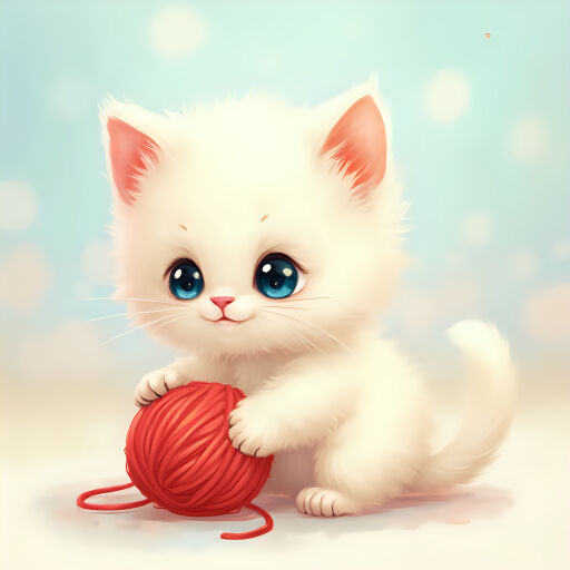 털실가지고 놀고 있는 고양이