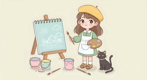 그림 그리는 소녀