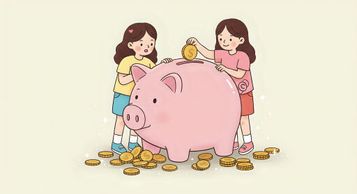 저축하는 소녀들