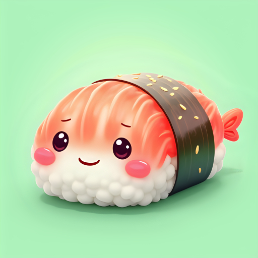 귀여운 카툰 새우 초밥