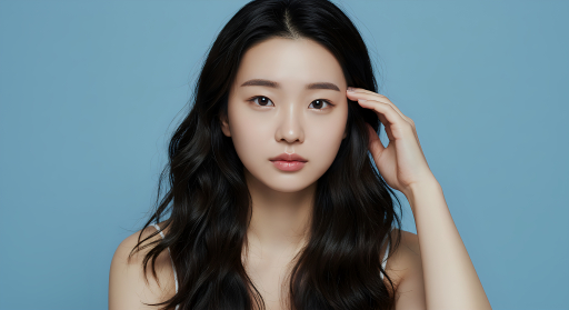 긴 머리를 가진 젊은 여성