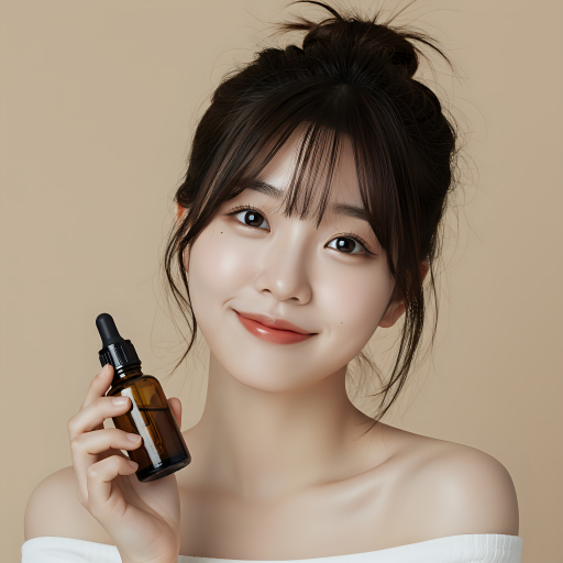 젊은 여자가 시럽을 들고 있음