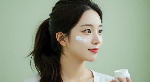 크림을 바른 여자