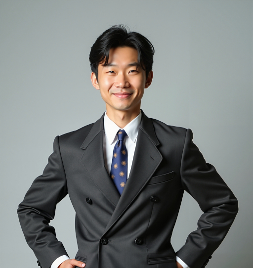 정장 입은 젊은 남자