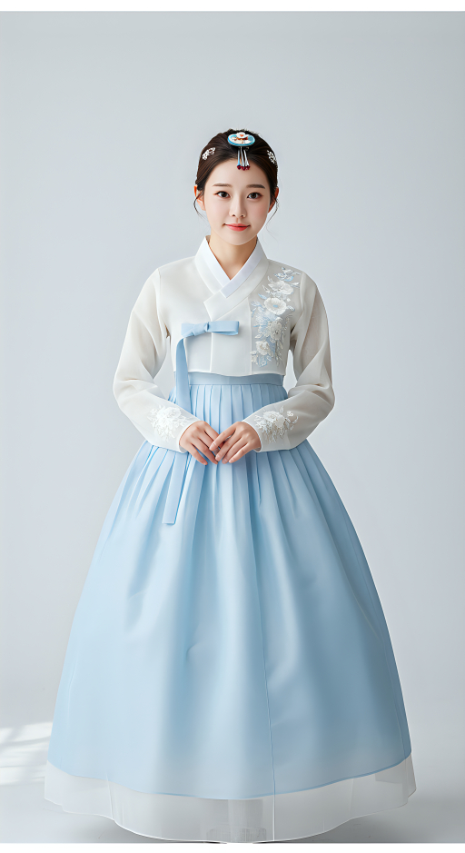 한복을 입은 젊은 여성