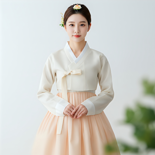 한복을 입은 젊은 여성