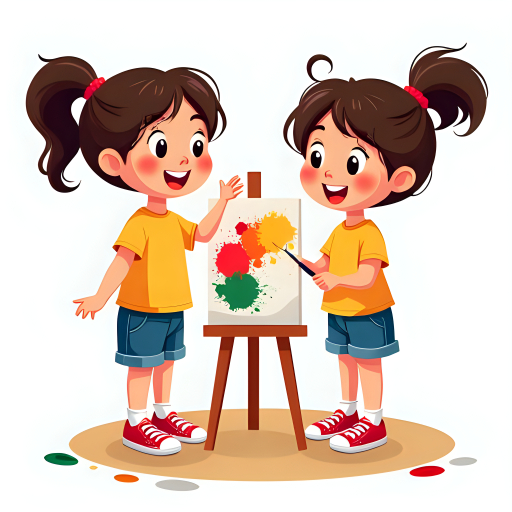 어린 소녀 그림 그리기