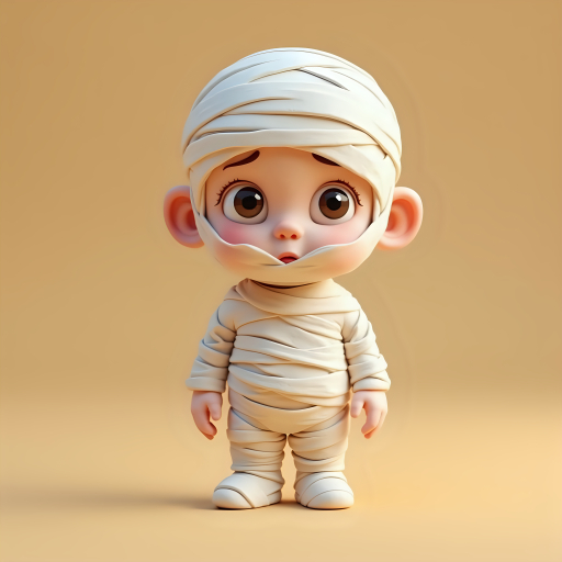 미이라 분장을 한 꼬마