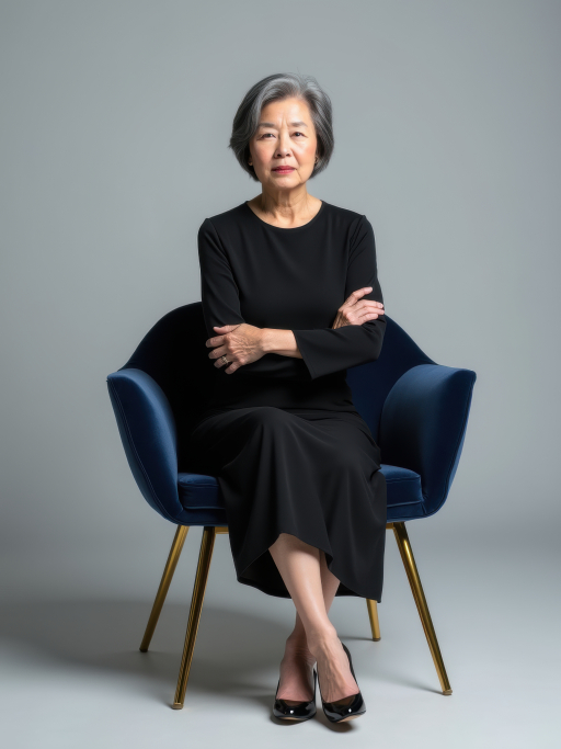 검은 드레스를 입은 노부인