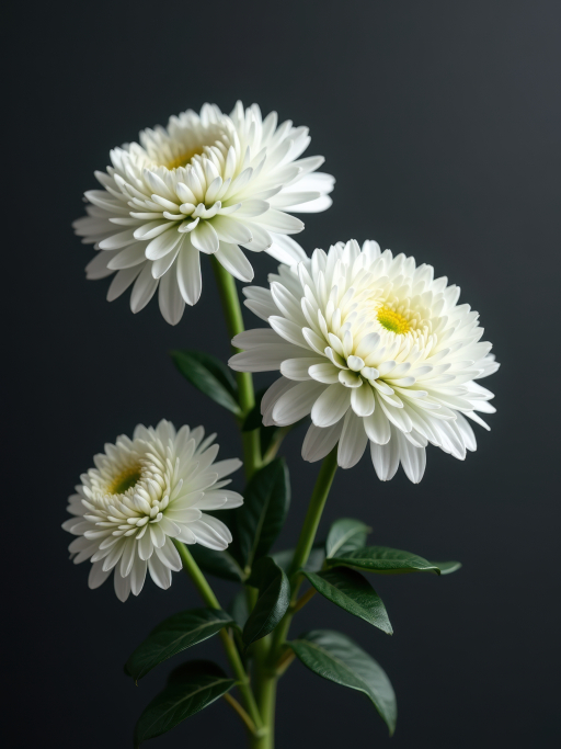 검은 배경 속 흰 꽃