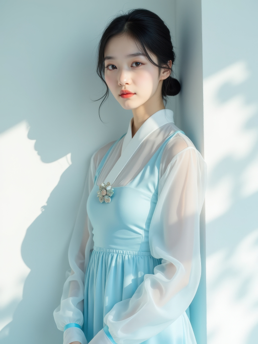 청나라 스타일의 젊은 여성