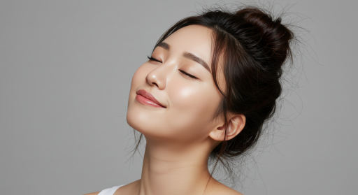 눈을 감은 여성