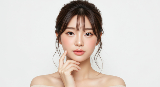 앞머리 있는 젊은 여성