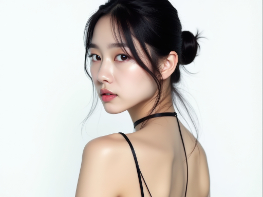 검은 드레스의 젊은 여성