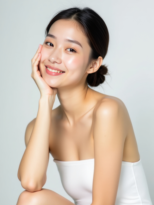 미소짓는 젊은 여성