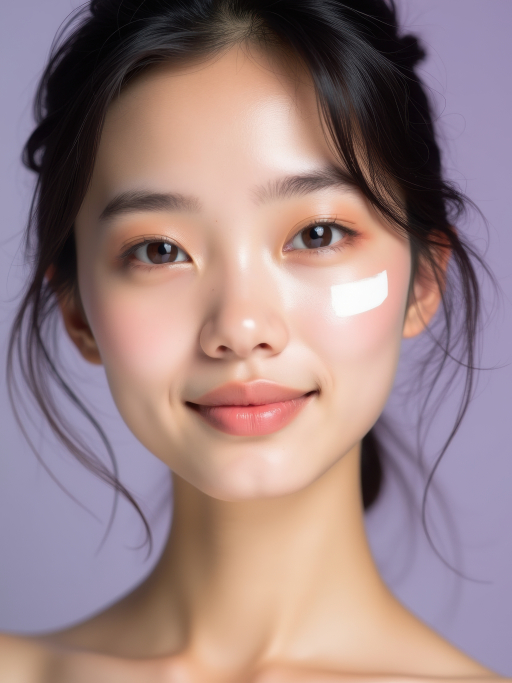자연스러운 메이크업의 젊은 여성