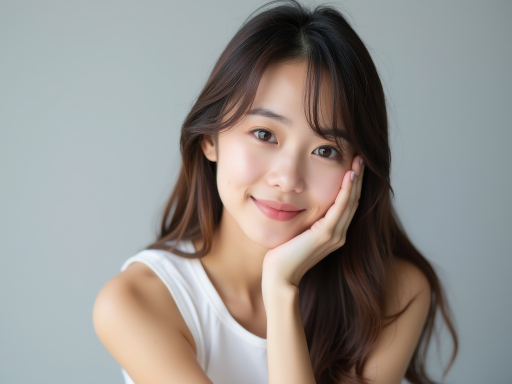 긴 머리의 젊은 여성