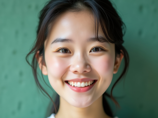 미소짓는 젊은 여성