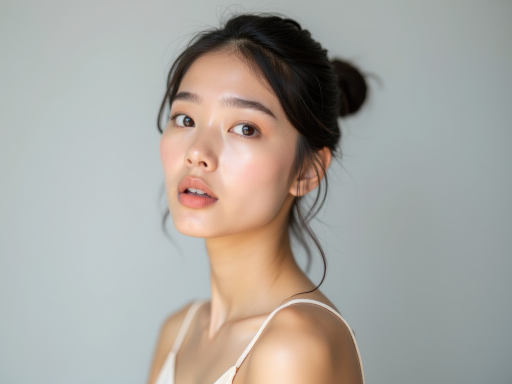 검은 머리 젊은 여성