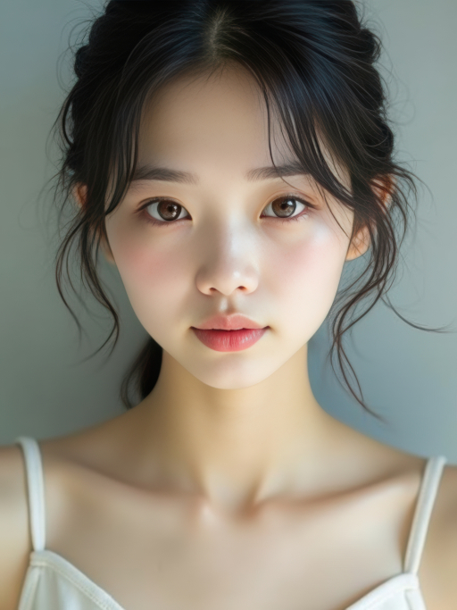 검은 머리 젊은 여성