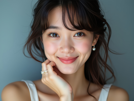미소짓는 젊은 여성