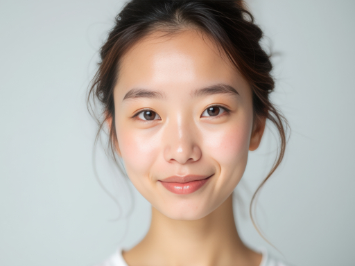 미소짓는 젊은 여성