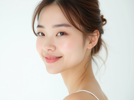 젊은 여자가 웃고 있는 모습
