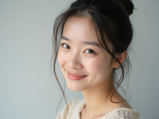검은 머리 젊은 여성