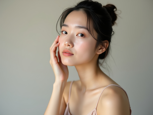 섬세한 얼굴의 젊은 여성