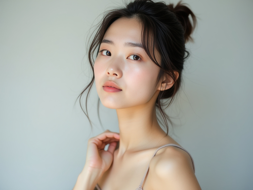 긴 머리 가진 젊은 여성