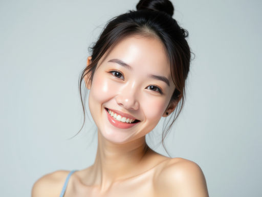 미소짓는 아시아 여성