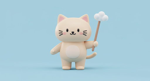 3D 카툰 고양이
