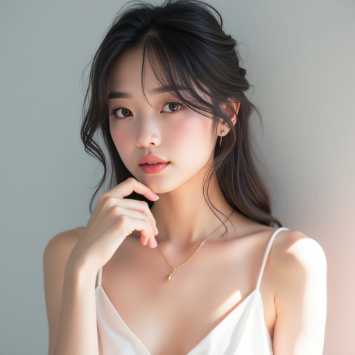 긴 머리의 젊은 여성