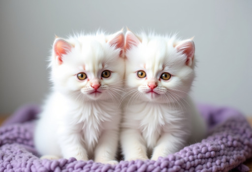 귀여운 두 마리의 고양이 새끼
