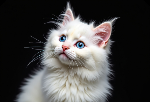 귀여운 흰 고양이 새끼
