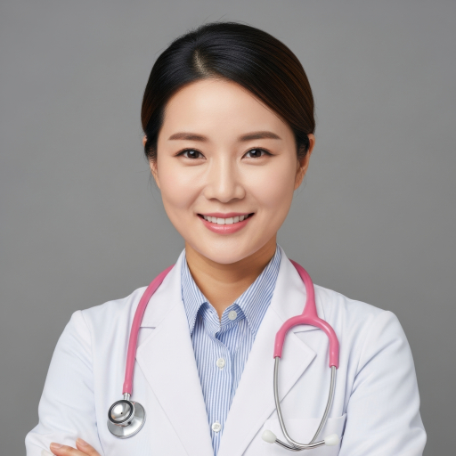 흰 가운의 젊은 여성